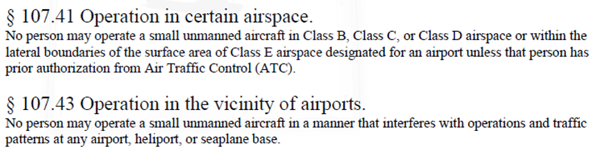 Part 107.41 and 107.43 Rules